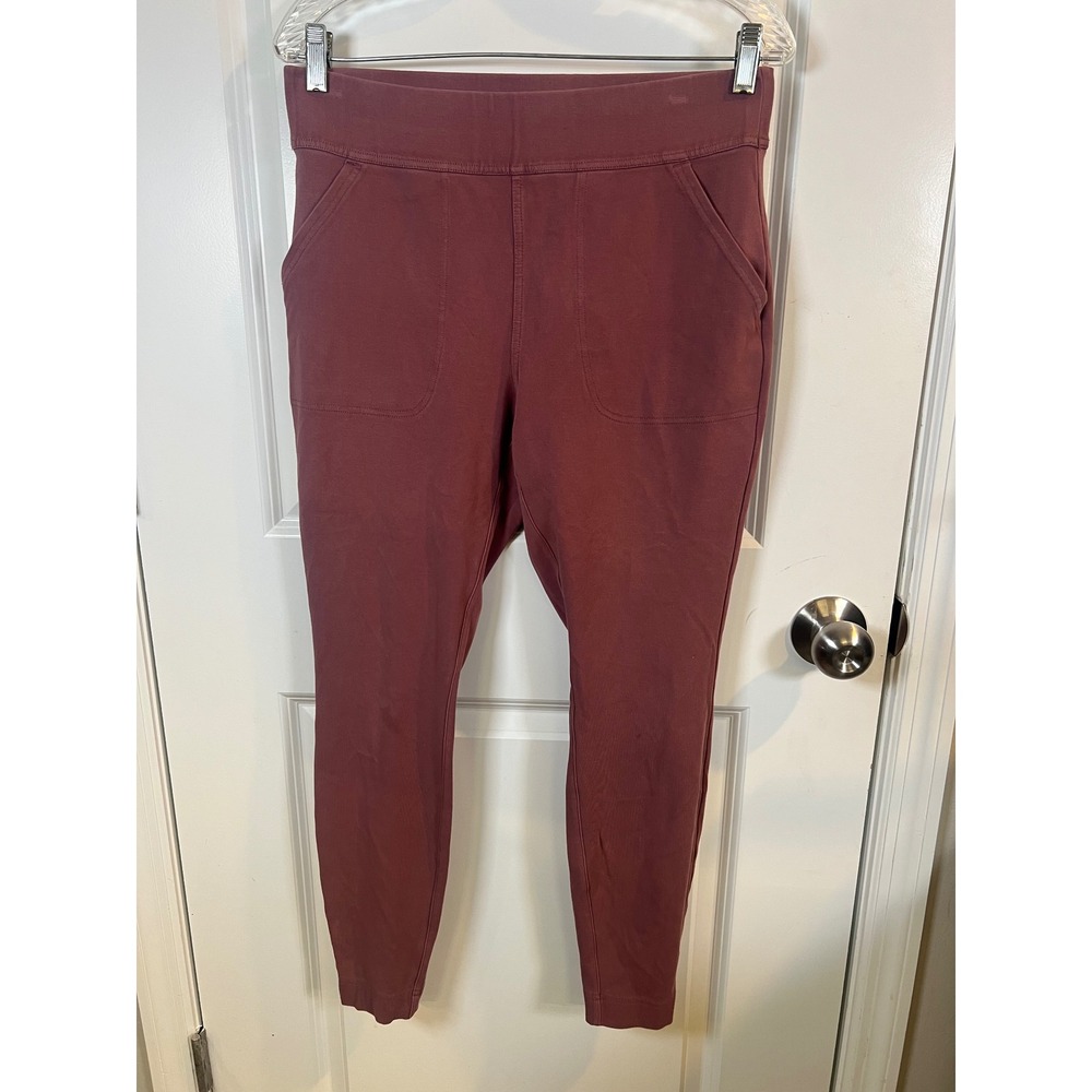 Duluth‎ Trading Co Womens Leggings Cotton Spandex Front Pockets Mauve Size M